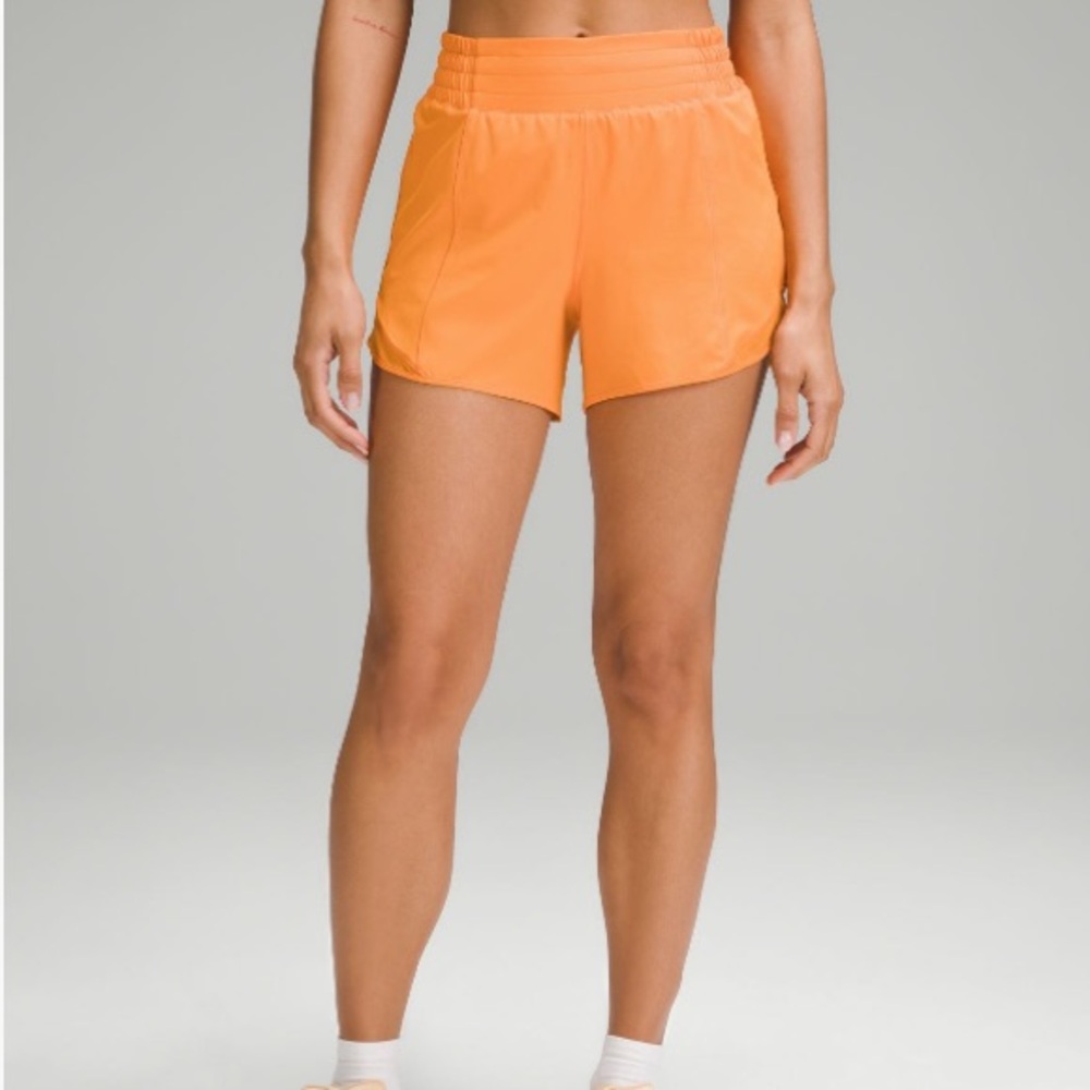 lululemon athletica Orange Tempo Athletic Shorts